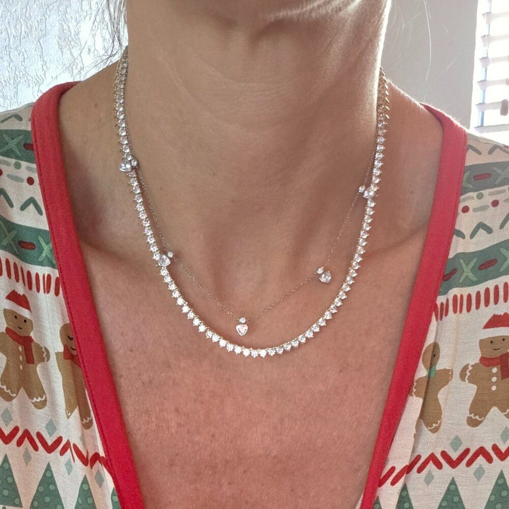 Melinda Maria | Gold “Not Your Basic Tennis Necklace”